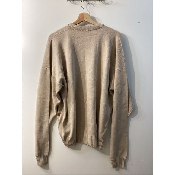 St john Vintage Beige Crewneck Sweater Retro Striped Knit Pullover Unisex Size X - Picture 7 of 15